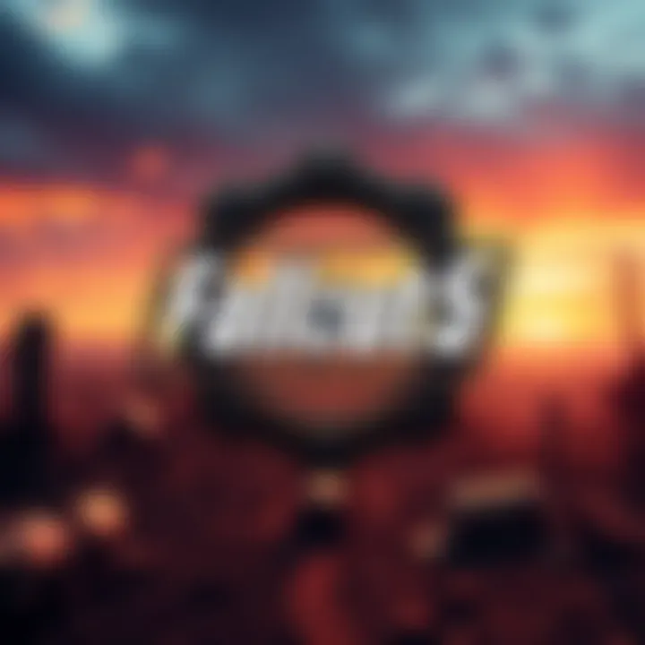 Concept art featuring the Fallout 5 logo with a background of a post-apocalyptic landscape