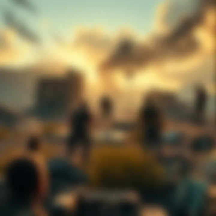 A thrilling scene from the Fallout: Bakersfield trailer showing a post-apocalyptic landscape with characters exploring ruins and facing danger.