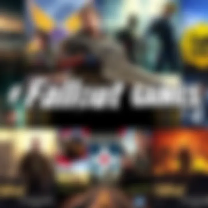 A collage of different Fallout game covers showing various settings and characters from the series.