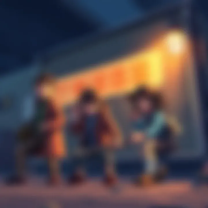 Characters from the Famicom Detective Trilogy engaged in a scene on Nintendo Switch, showcasing the unique art style and storytelling elements of the games.