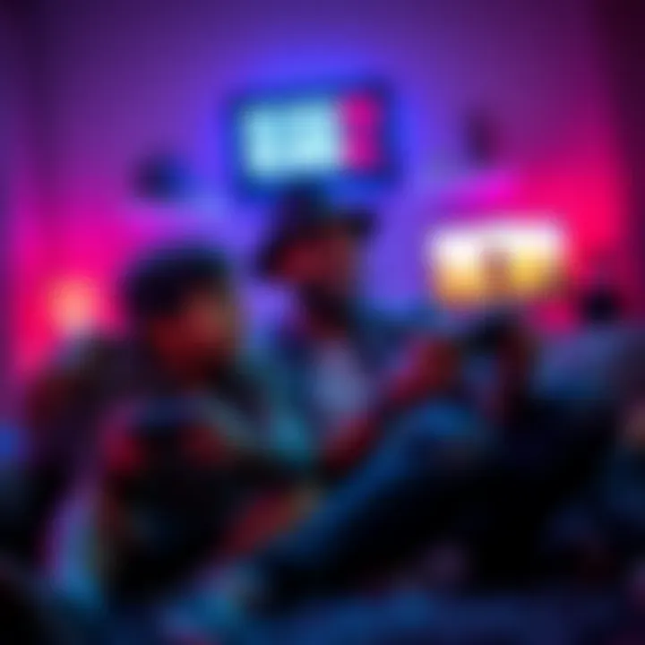 Family playing video games together Father and son engaged in a gaming session of Red Dead 2, enjoying quality time together