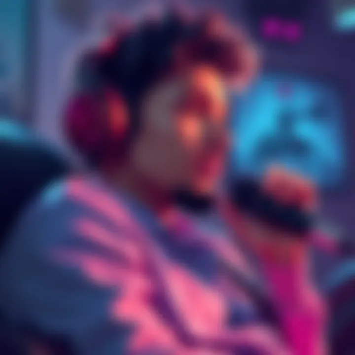 A fan listening to a podcast with headphones on, reflecting on their journey through Campaign 3 of Stinky Dragon.