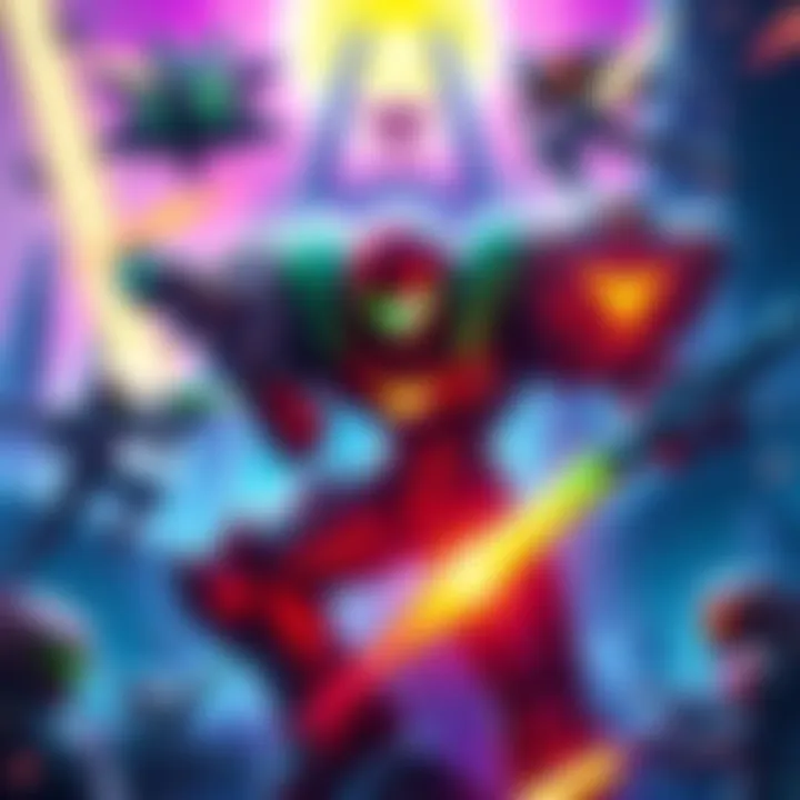 A vibrant scene featuring iconic Metroid elements and characters, showcasing the essence of the Prime 2D fangame.