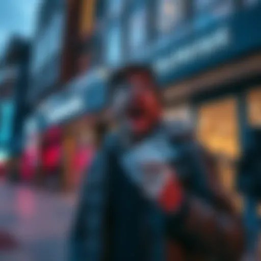 A passionate gamer stands outside Bungie HQ in Bellevue, Washington, with excitement and determination on their face, holding a game ticket in hand.