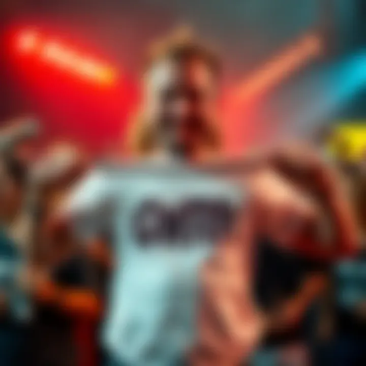 A fan proudly displays a custom white shirt with a unique design for the upcoming GWAR concert.