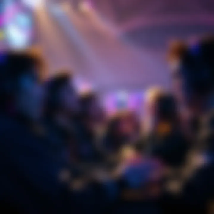 A group of gamers discussing engine noise in a tournament setting