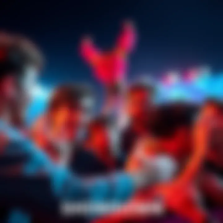 Fan Favorite Showdown A lively debate among fans discussing their favorite choices with passionate expressions and gestures.