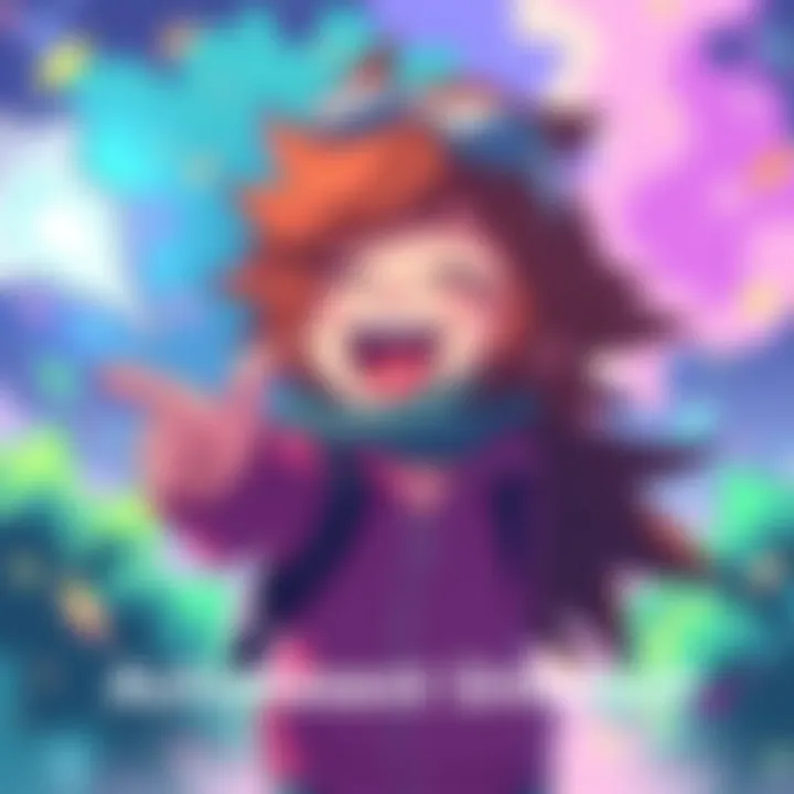 Colorful fanart depicting a character achieving a milestone with joyful expression and vibrant background
