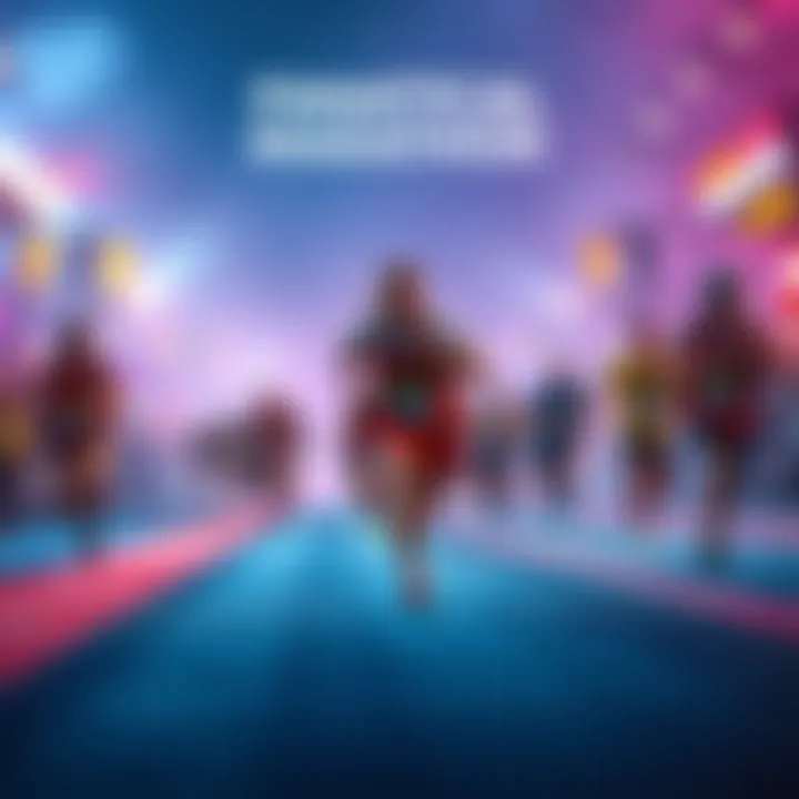 Graphic showing discounts on video games with an exciting marathon theme