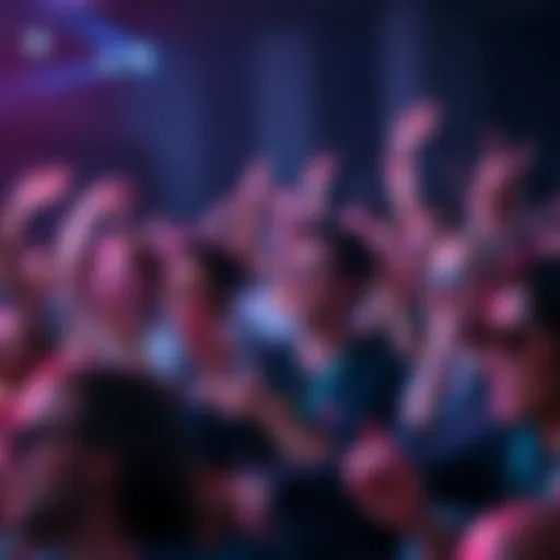 A crowd of fans passionately discussing an impactful image, showcasing excitement and diverse expressions.