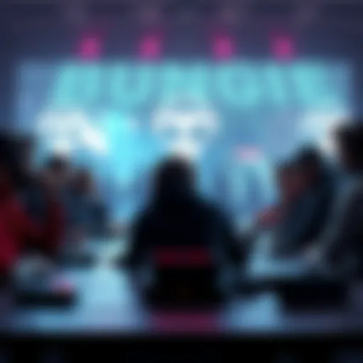 A group of gamers talking about Bungie's recent decisions at a table with gaming gear