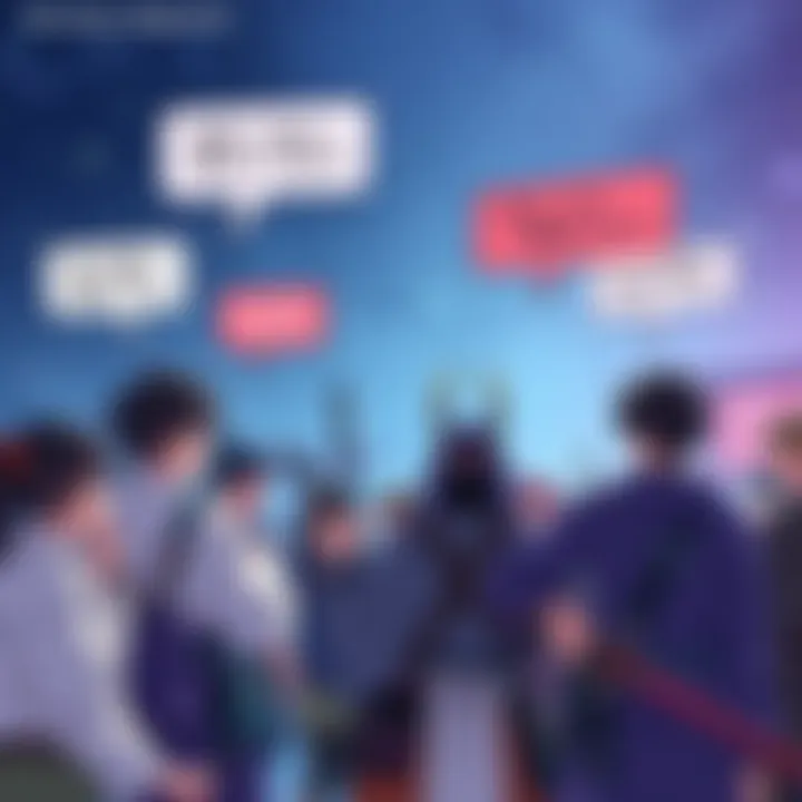 Group of fans expressing disappointment about the Naginata weapon not being included in Yotei with chat bubbles above them