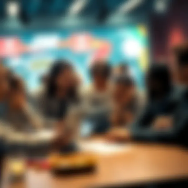 Fans discussing Season 2 changes A group of people engaging in a lively discussion about their hopes for improvements in Season 2 of the game, with notes and a tablet visible on a table.