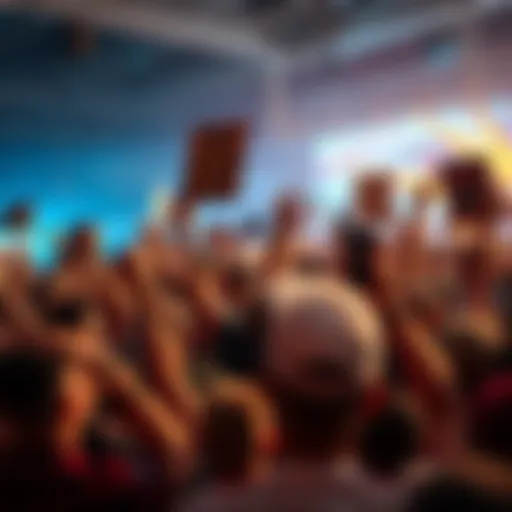 A crowd of enthusiastic fans holding signs and showing excitement for a potential return event.