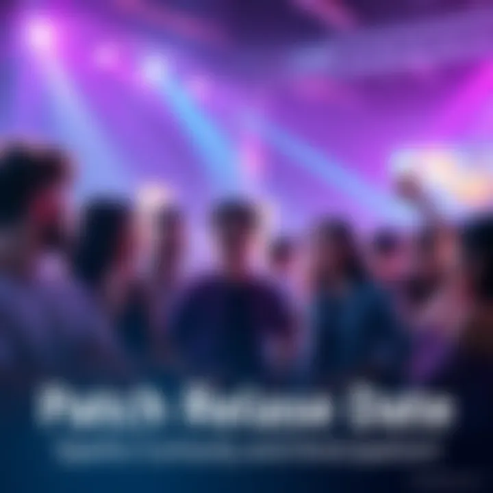 Fans Excited for Patch Release Group of fans discussing eagerly about upcoming patch details in a vibrant setting