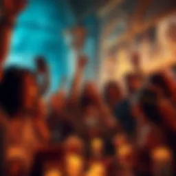 Group of fans celebrating and discussing Return of the King content with posters and merchandise