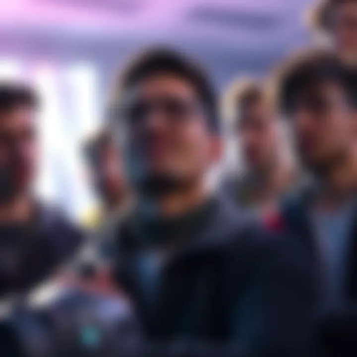 Group of gaming fans looking hopeful yet uncertain about the Reunion game release, showcasing a blend of excitement and concern