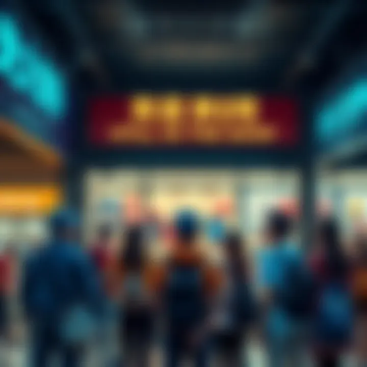 A group of fans standing in front of a shop, looking confused and concerned about a popular item still on display.