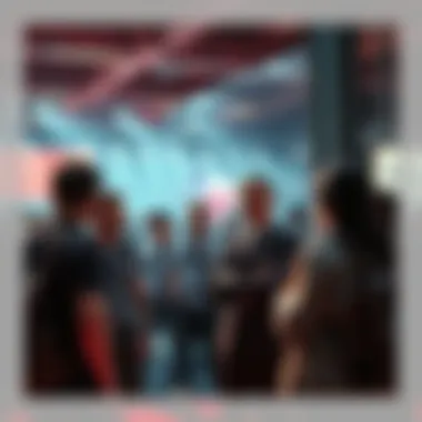 Group of gamers discussing their wish for a Texas location in Hitman at a gaming event