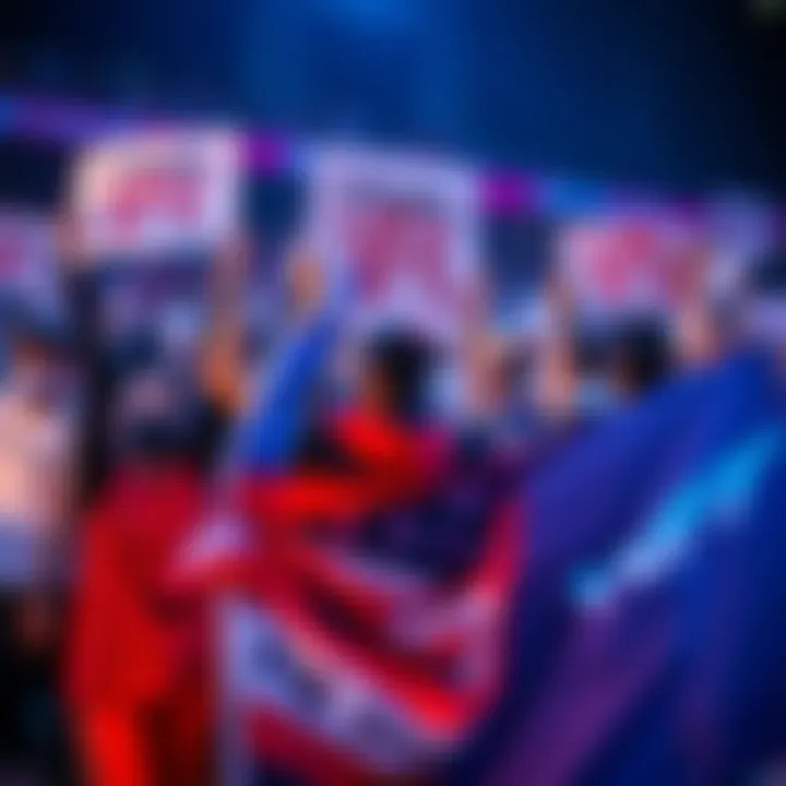 A group of fans holding signs and banners to restore Visual VFK features, showing their passion and unity in the community.