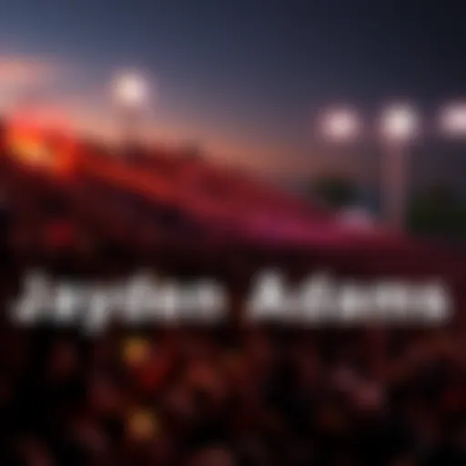 A crowd of 73,000 fans standing in silence to honor Jayden Adams after his death.