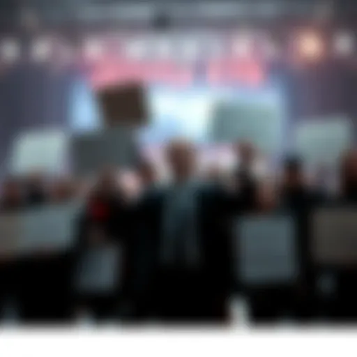 A group of fans holding signs asking for composer Jesper Kyd to return to the Hitman series, showing their support for the game's music.