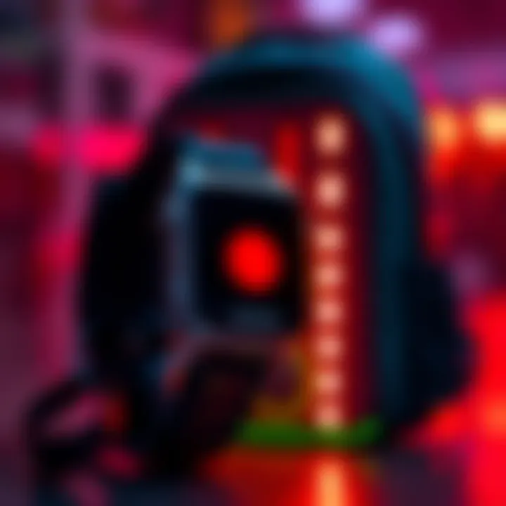 A watch and backpack with LED lights featuring a red circle, representing fan demand for new customization options.