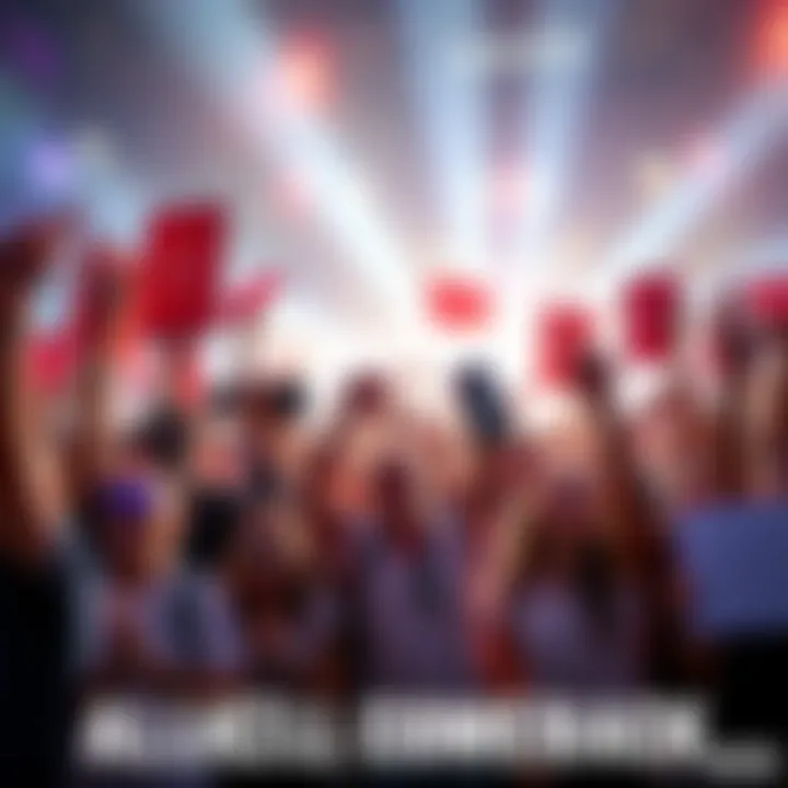 Group of excited fans waving banners and holding signs for the allkill comeback event.