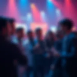 Group of excited fans discussing the upcoming final rework announcement, showing enthusiasm and curiosity.