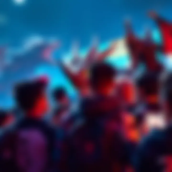 A group of excited fans discussing their hopes for iconic monsters like Shagaru Magala and Nergigante in upcoming game announcements.