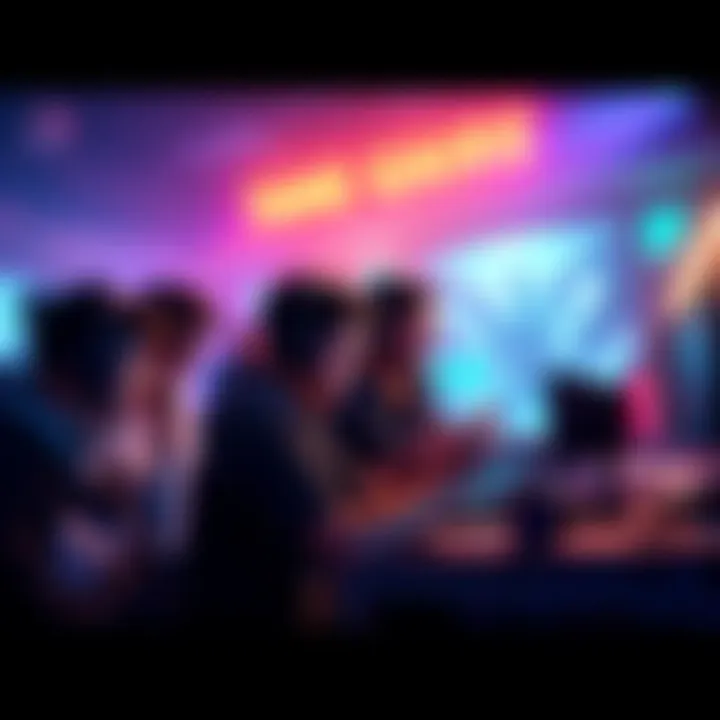 A group of fans working together on a video game project, discussing ideas and art, showcasing teamwork and creativity.