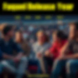 A group of fans sitting together, discussing and sharing ideas about the anticipated year for a movie sequel release