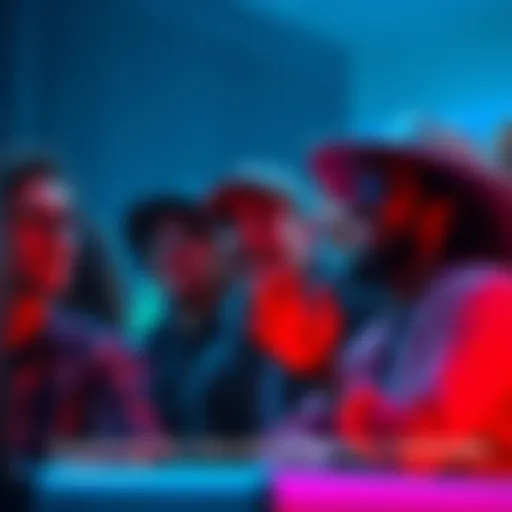 Group of fans discussing a beloved character's possible return in a remake, with excited expressions