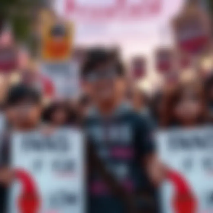 A group of fans holding signs in support of Pricefield, featuring characters Max and Chloe, showing their hopes for a sequel.