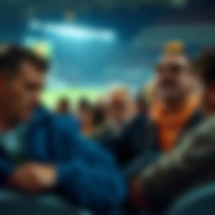 Fans React to Boring Matches Group of disappointed fans watching a dull match with frustrated expressions
