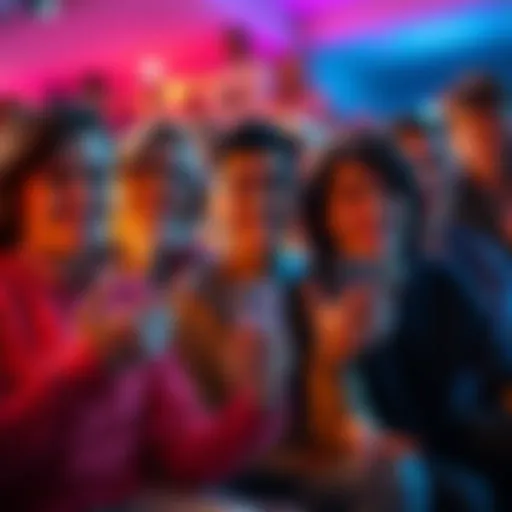 A group of excited fans discussing their favorite story and hoping for a sequel, with vibrant expressions and animated gestures.