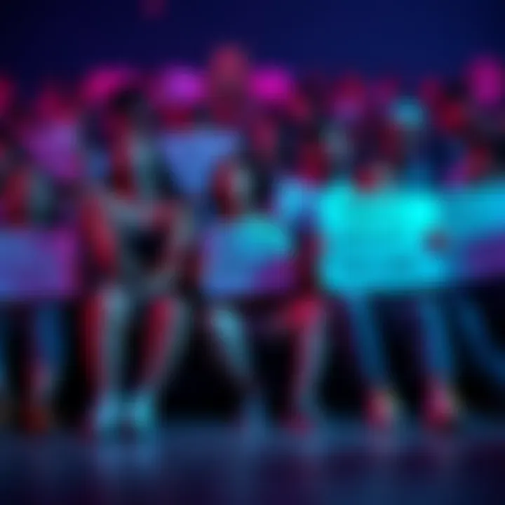 Group of fans sitting together, holding signs expressing their hope for updates on the show Twist, showing a sense of longing and anticipation.