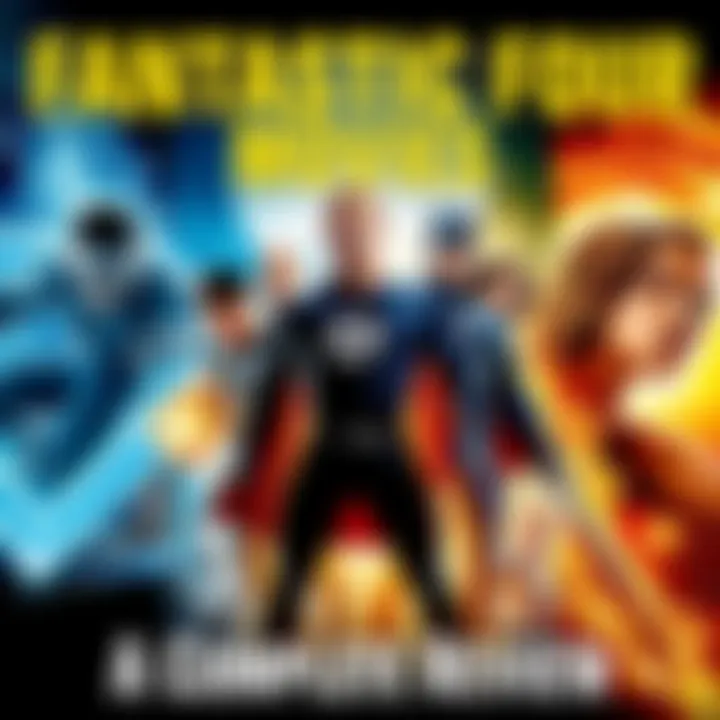 A collage of movie posters from various Fantastic Four films, showcasing the different styles and casts of each adaptation.