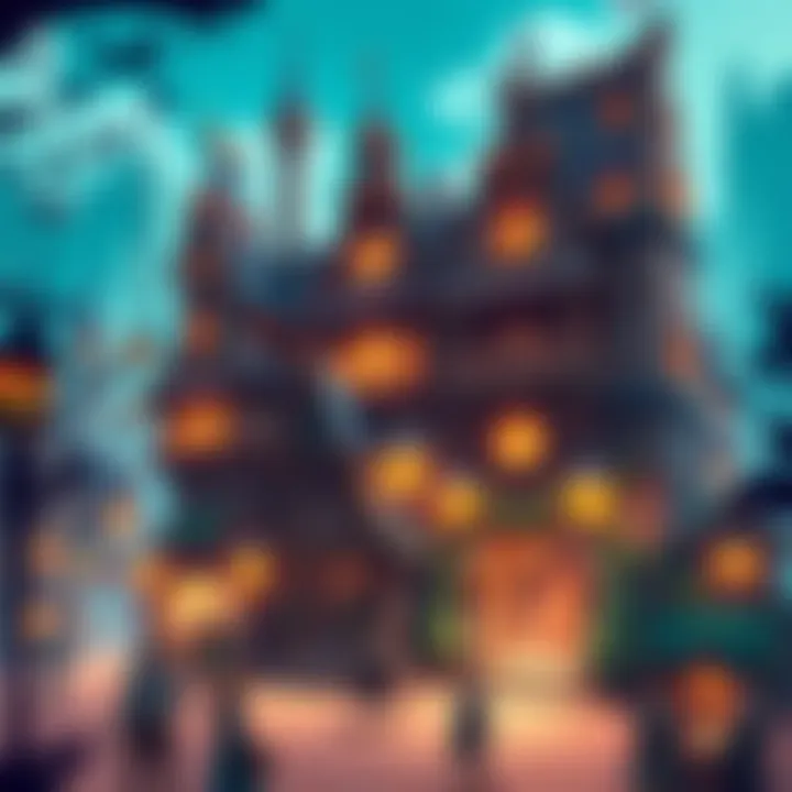 A vibrant fantasy town with NPCs engaging in various activities and players interacting with the environment.