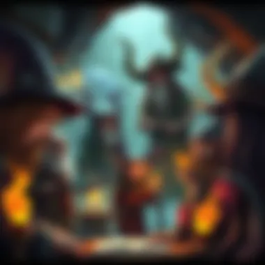 An illustration showing various Underfolk characters each with different accents, set in a fantasy underground scene, surrounded by mystical elements and rich textures.