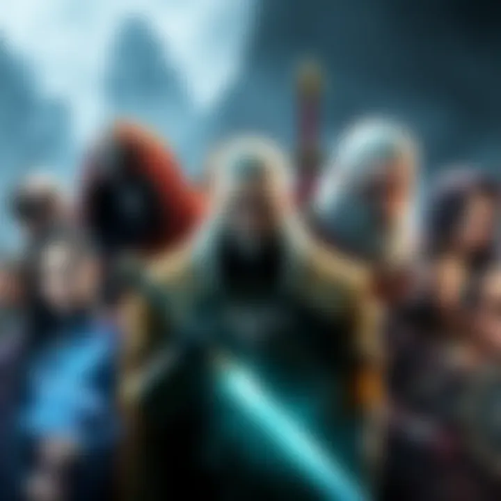 Fantasy Game Characters A collage of fantasy game characters including warriors and wizards from Skyrim, Baldur's Gate 3, and The Witcher 3