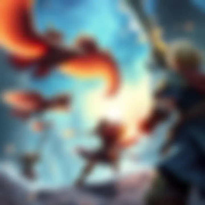 A character fighting enemies in a vibrant fantasy world, showcasing engaging gameplay similar to classic RPGs.