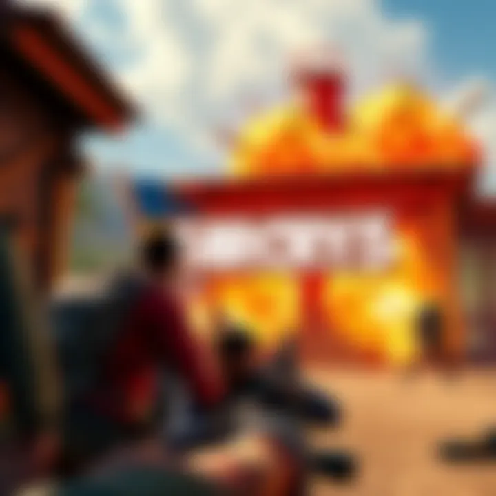 A scene from Far Cry 5 showing a character engaging in combat at an outpost, capturing intense gameplay moments with explosions and enemy interactions.