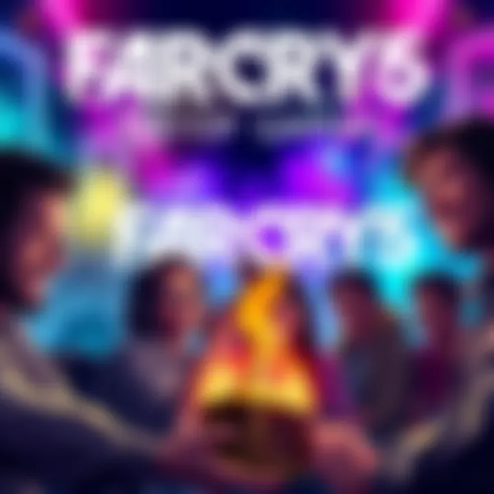 Far Cry 5 Co-op Gaming A group of gamers collaborating in Far Cry 5 to achieve a trophy, showing teamwork and excitement.