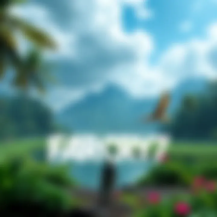 Concept art showcasing a vast tropical landscape with a lone character holding a weapon, hinting at new gameplay elements in Far Cry 7.