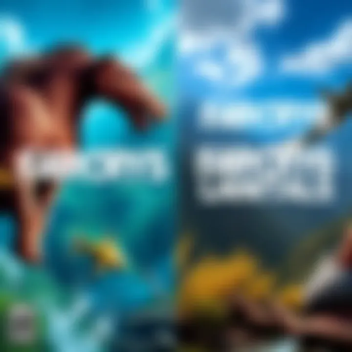 Two game covers representing Far Cry 5 and Far Cry 6, showcasing their distinct art styles and themes