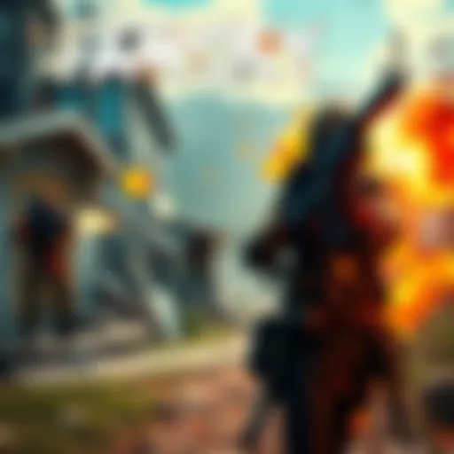 A vibrant scene showcasing a character engaging in combat in the Far Cry game, using diverse ammo types and tactics in an open environment.