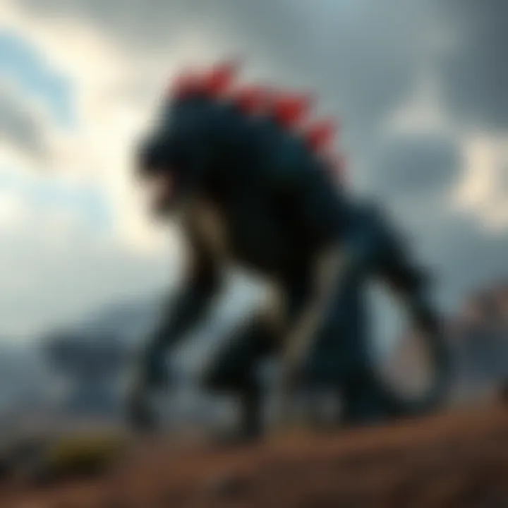 A fierce Trigen monster from Far Cry 1 stands in a post-apocalyptic landscape, showcasing its blend of human and animal features, ready to engage in battle.