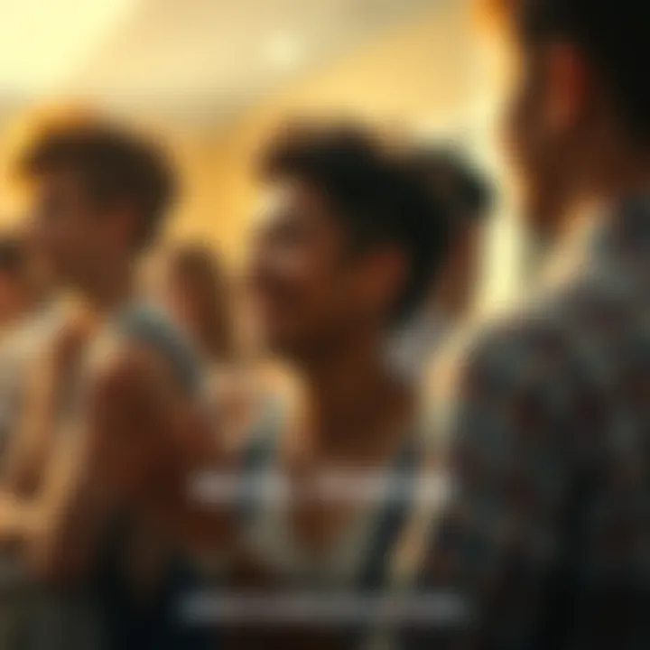 People saying goodbye A group of people gathered, sharing memories and emotions as they say farewell to Chapter 6, reflecting on their friendships and experiences.