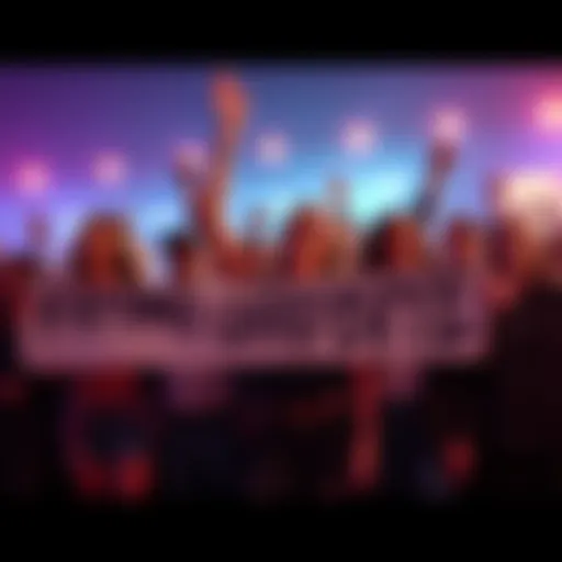 Fans Saying Goodbye to Myers and Laurie A group of fans holding banners and sharing memories as they bid farewell to Myers and Laurie, showcasing their emotional connection.